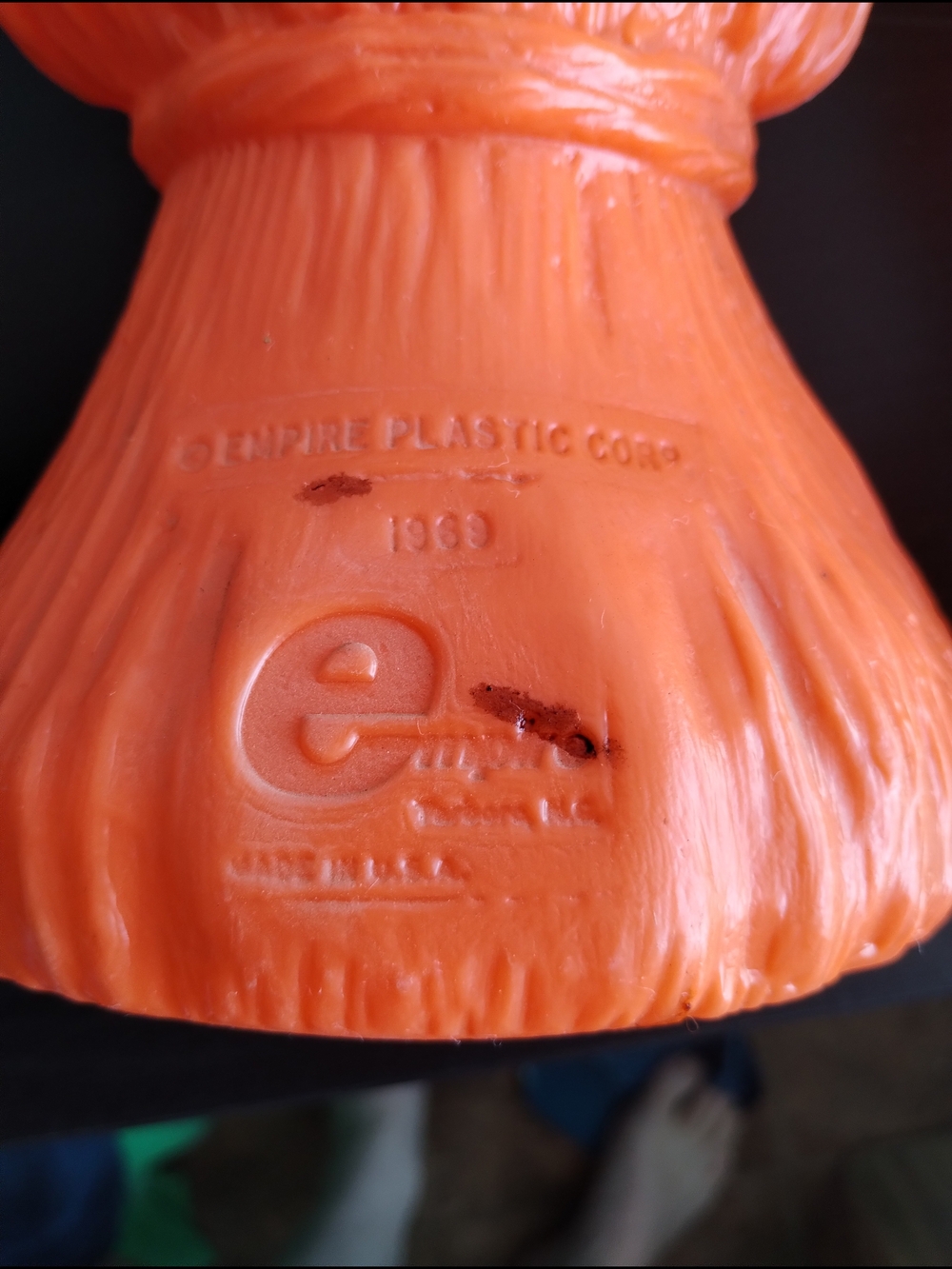Halloween Pumpkin Blow Molds Pair - Orange Jack-O'-Lanterns Empire 1969 - Picture 4 of 7
